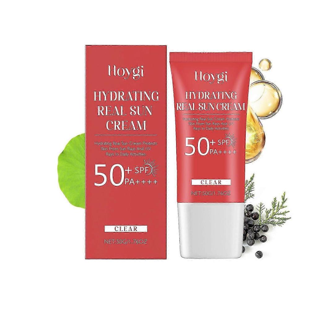 Moisturizing Protective Sunscreen Cream - All-Weather Sunblock with Yeast & Water Lily Extract, Non-Sticky, Deep Hydration, SPF Protection, 50g