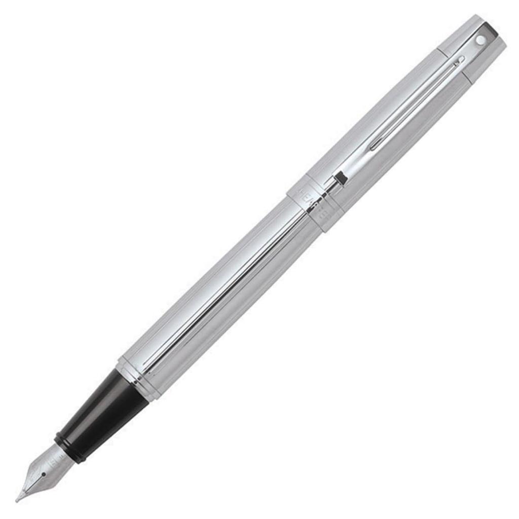 SHEAFFER Fountain Pen F Fine 300 Straight Line Chrome N0932640 Official Import