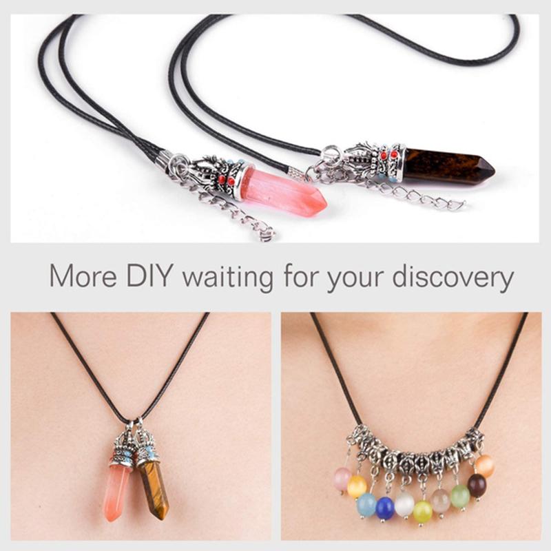 Waxed Leather Cord DIY Jewelry Shiny Thread String Strap Chain With Clasp Necklace Rope Jewelry Making Supplies Wholesale