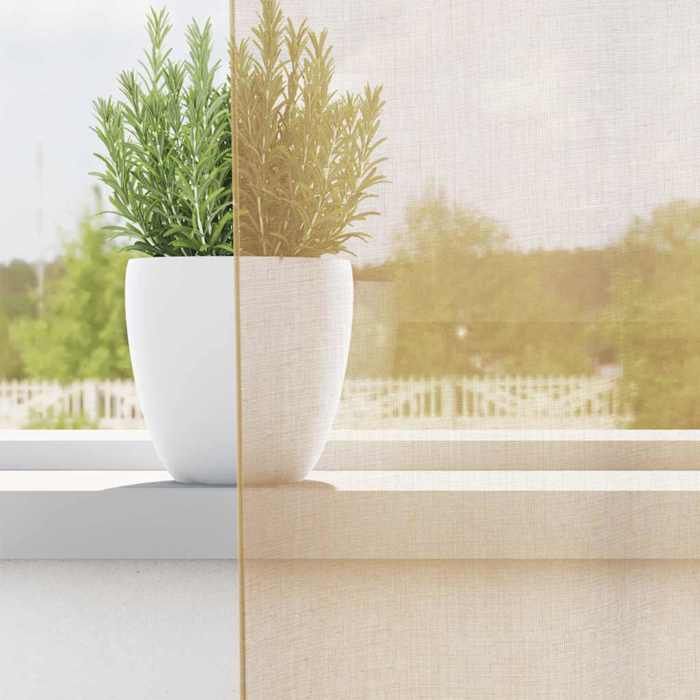 VidaXL Rideaux en voile avec œillets 2 pcs sable, rideau en filet, rideau transparent, voile de fenêtre, traitement de 4102124