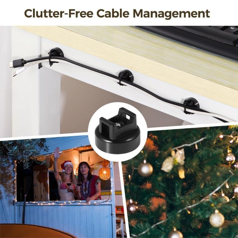 Universal Magnetic Wire Tie Holders Including 22mm Magnets Base and Tie for Indoor Outdoor Cable Management