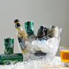 Ice Bucket for Beer Transparent Plastic Wine Cooler with Handle 4L/8L Capacity Heavy Duty Champagne Tub for Part
