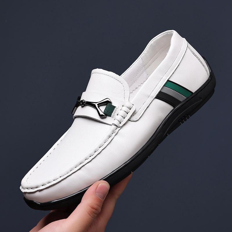 

New first-layer cowhide men s beanie shoes genuine leather fashion casual leather shoes handmade men s shoes men s single shoes soft 38