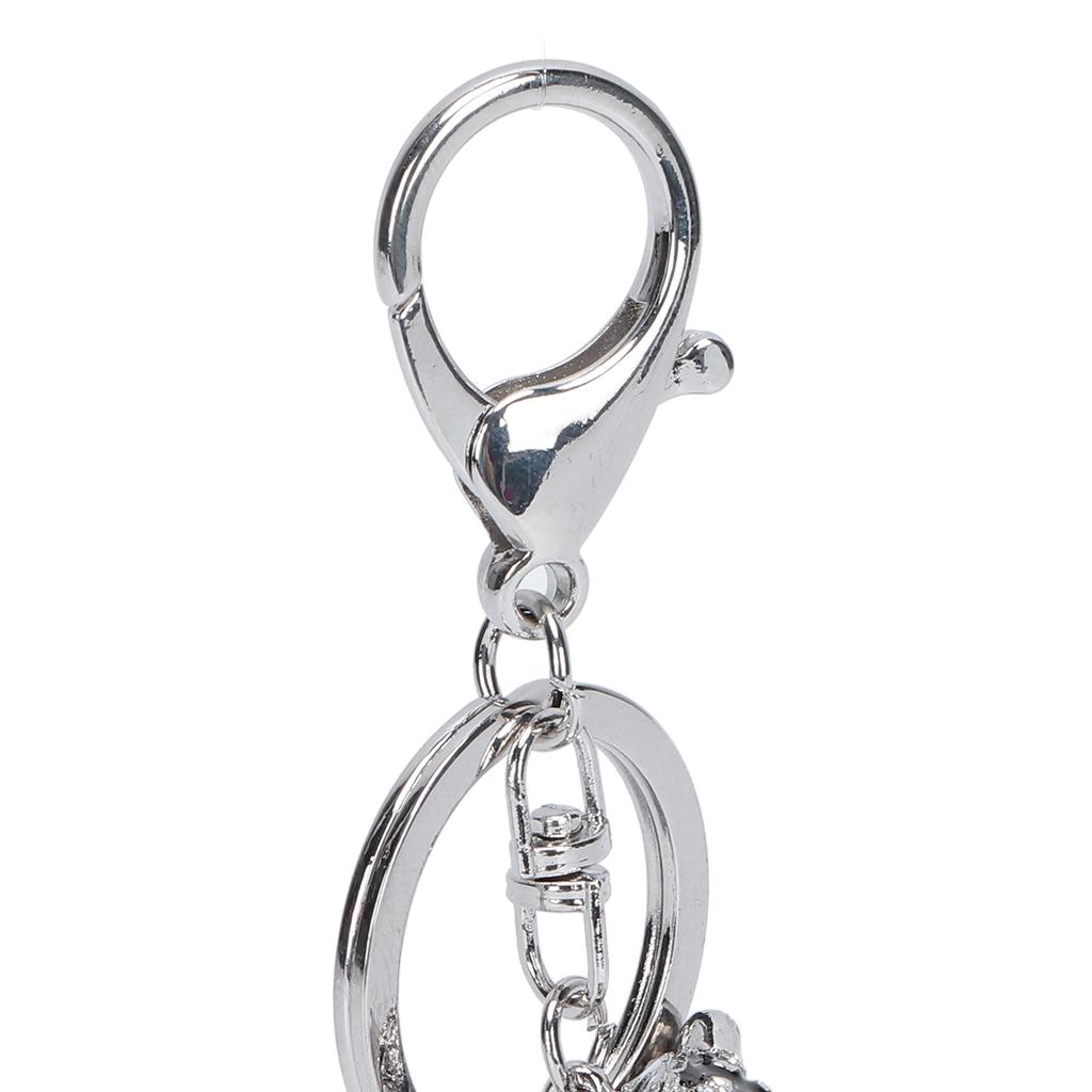 Breloc 3D Tigru Argintiu Aliaj de Zinc Stras Bijuterie Strălucitoare Accesoriu pentru Geantă Dama Pandantiv