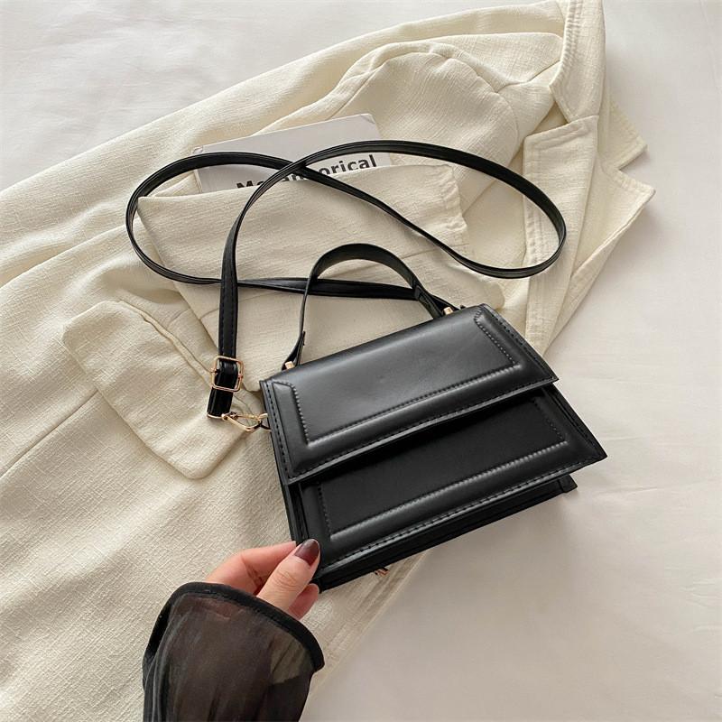Fashionable Minimalist Small Square Handbag For Women With Unique Stitching Details