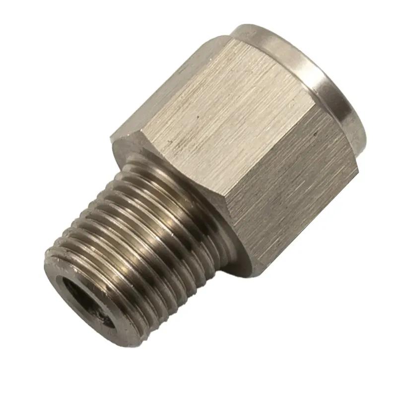 Stainless Steel 1/8" NPT Male To M10*1.0 Female Oil Pressure Gauge Adapter TQNPTSS-1/8-M10x1.0F Oil Pressure Sensor Sendor