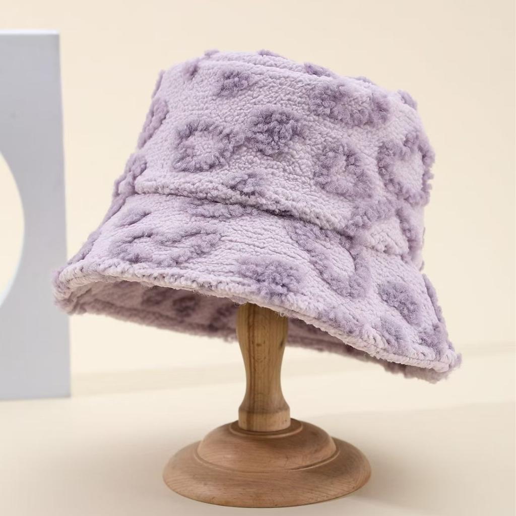 Love Plush Bucket Hat Three-dimensional Printing Pot Hat Men and Women with The Same Thickened Warm Versatile Hat