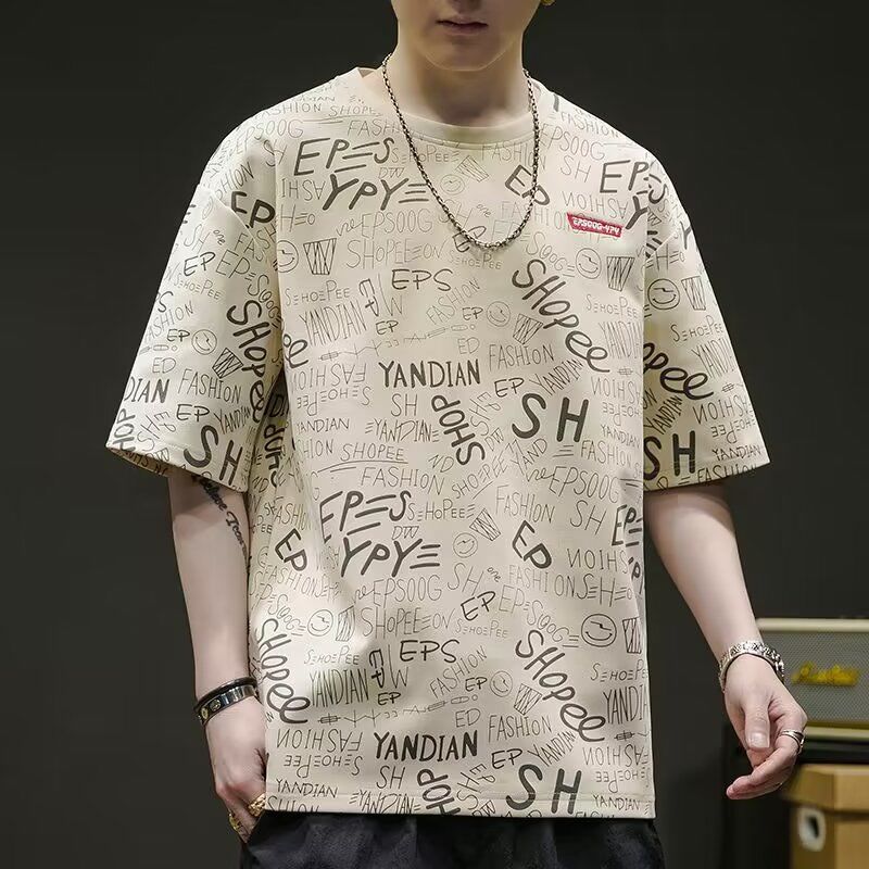 

Japan Style Vintage Letter Pullovers Men s Clothing Stylish Patch Designs Summer Round Neck Casual Printed Short Sleeve T-shirts XXXL дубильная кора