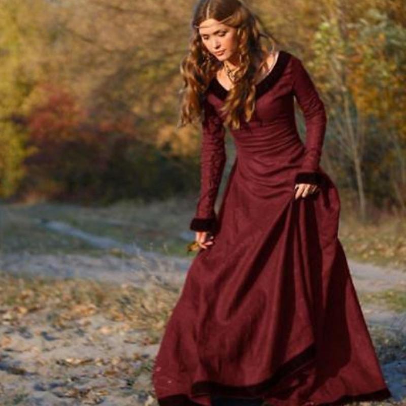 Medieval Vintage Women Renaissance Dress Cosplay Costume Princess Gothic Dress