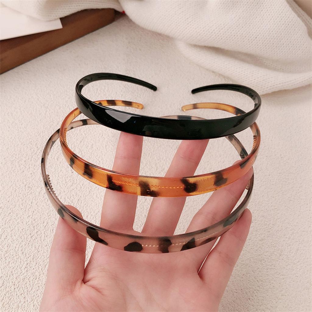 3pcs Thin Plastic Hair Hoops For Women Men And Girls Non Slip Teeth Soft Headbands Acrylic Plastic Headband