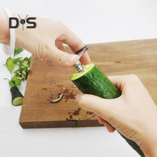 Espiralizador de Verduras de Acero Inoxidable Cortador Rotatorio de 360 Grados para Pepino Zanahoria Patata Libre de BPA Mango Ergonómico y Cuchillas Afiladas Tornillo Manual