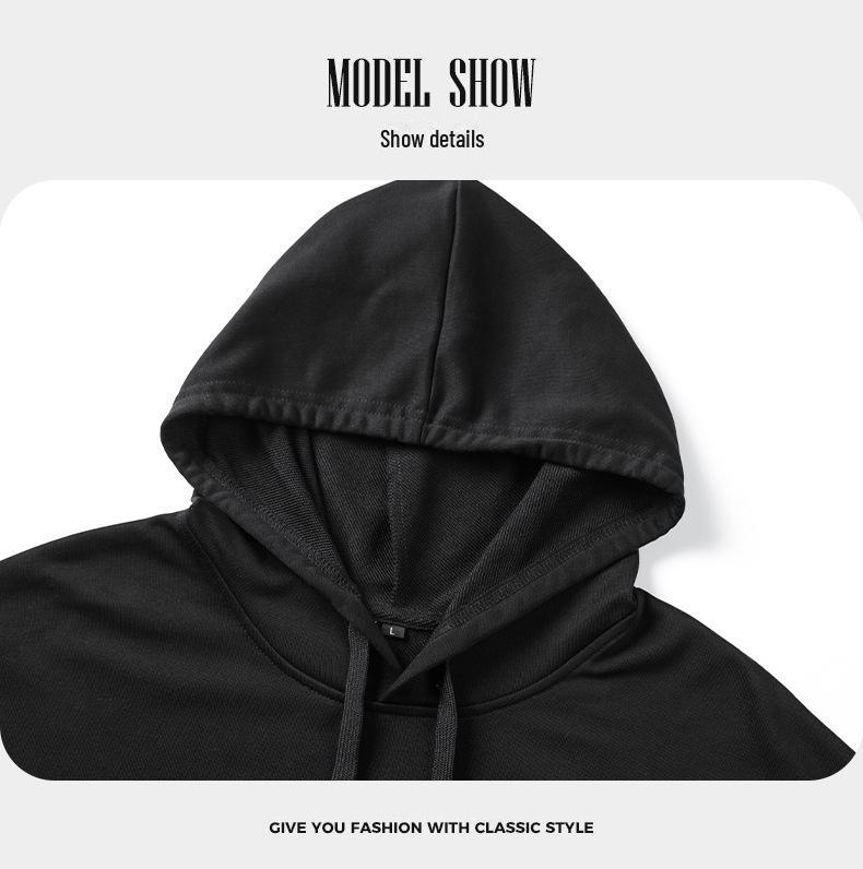 Мужская свободная повседневная толстовка с капюшоном и вышивкой на весну и осень