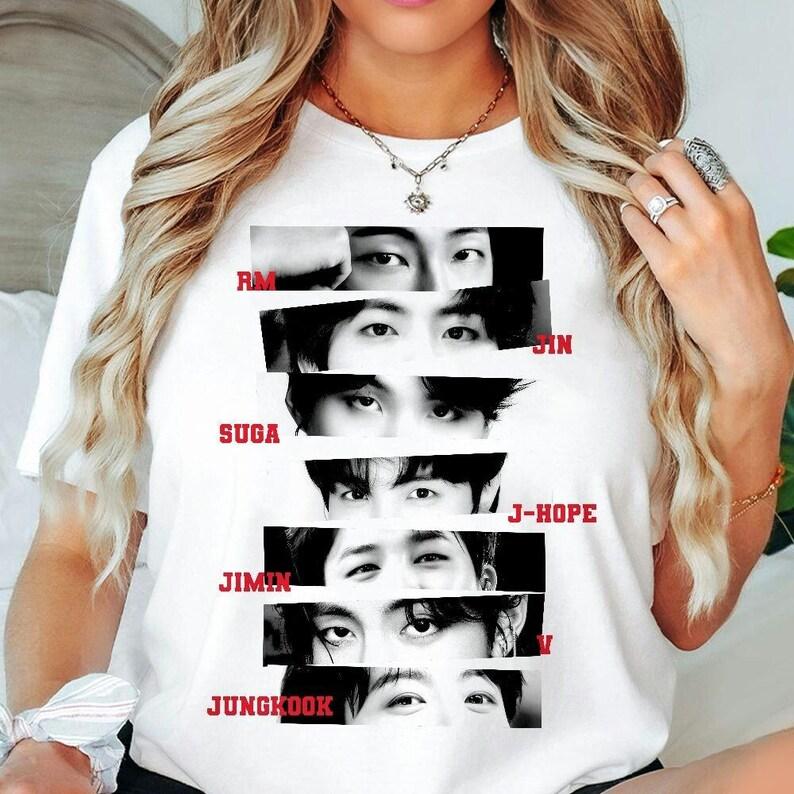 T-shirt Moda Estiva 2026 Bangtan Boys Occhi Arirang Camicia Vintage, Maglietta Tour Kpop 2026, T-shirt Bangtan Boys Arirang, Maglietta da Bagno Bangtan