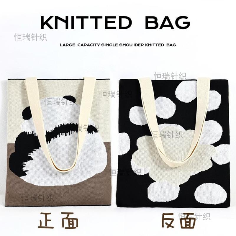 Elephant Xishuangbanna knitted bag wind cartoon cute color matching big bag