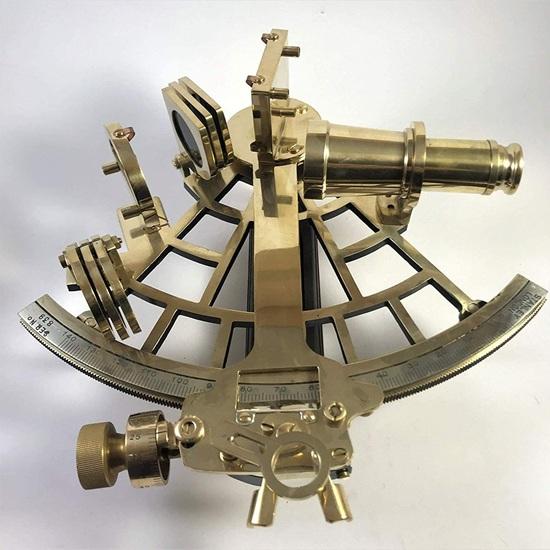 22,86 cm Handgefertigtes Messing-Sextant Nautisches Navigationsinstrument Geschenk