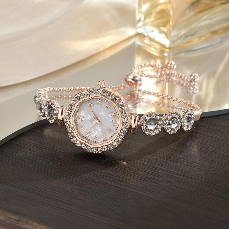 Full Diamond Sunflower Dial, Small and Thin with High Value Digital Face Pull Bracelet Women's Watch