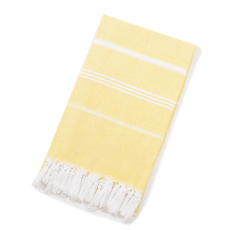 Turkish Cotton Sand-Resistant Striped Beach Shawl/Towel with Tassels