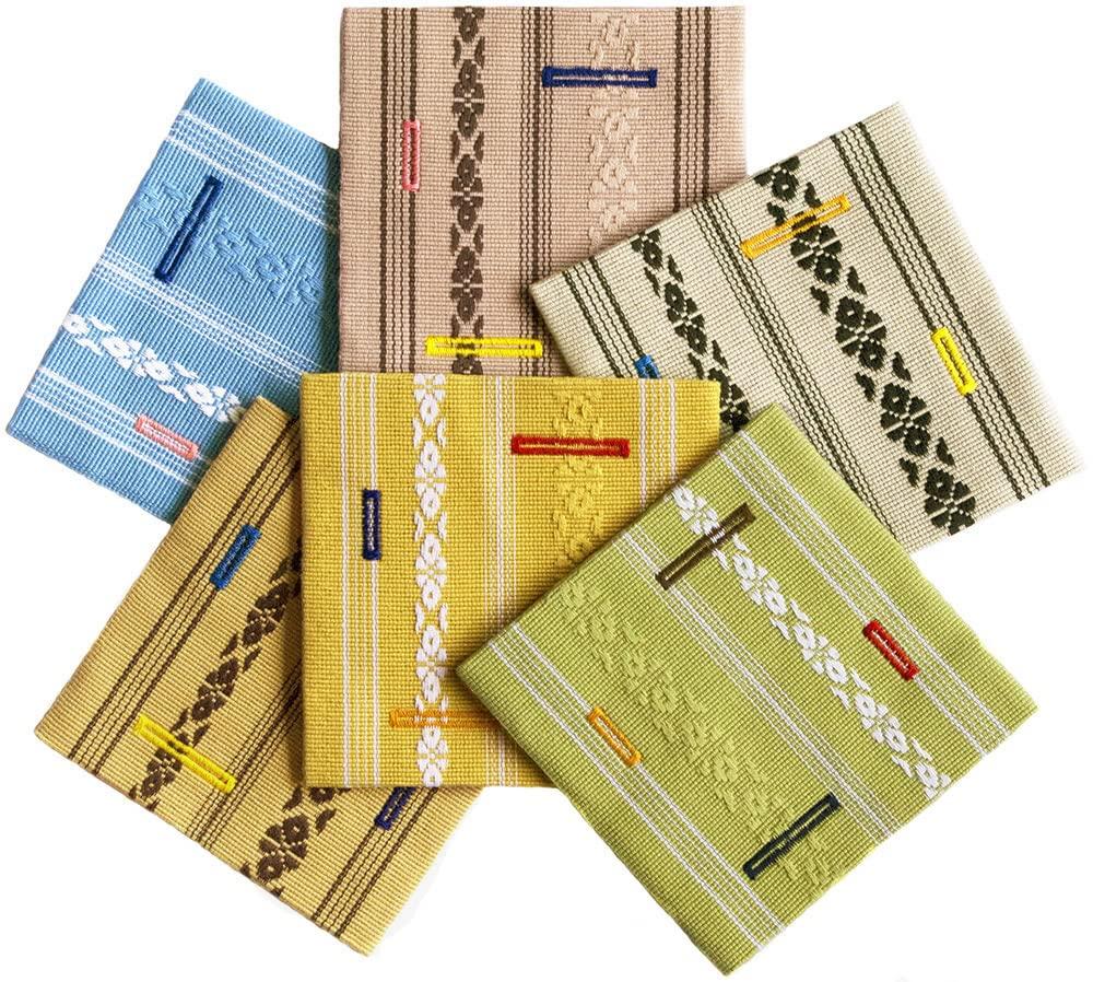 

Stylish cloth coasters made from pure cotton obi 6 set of Japanese-style fabric. colors, 6.
