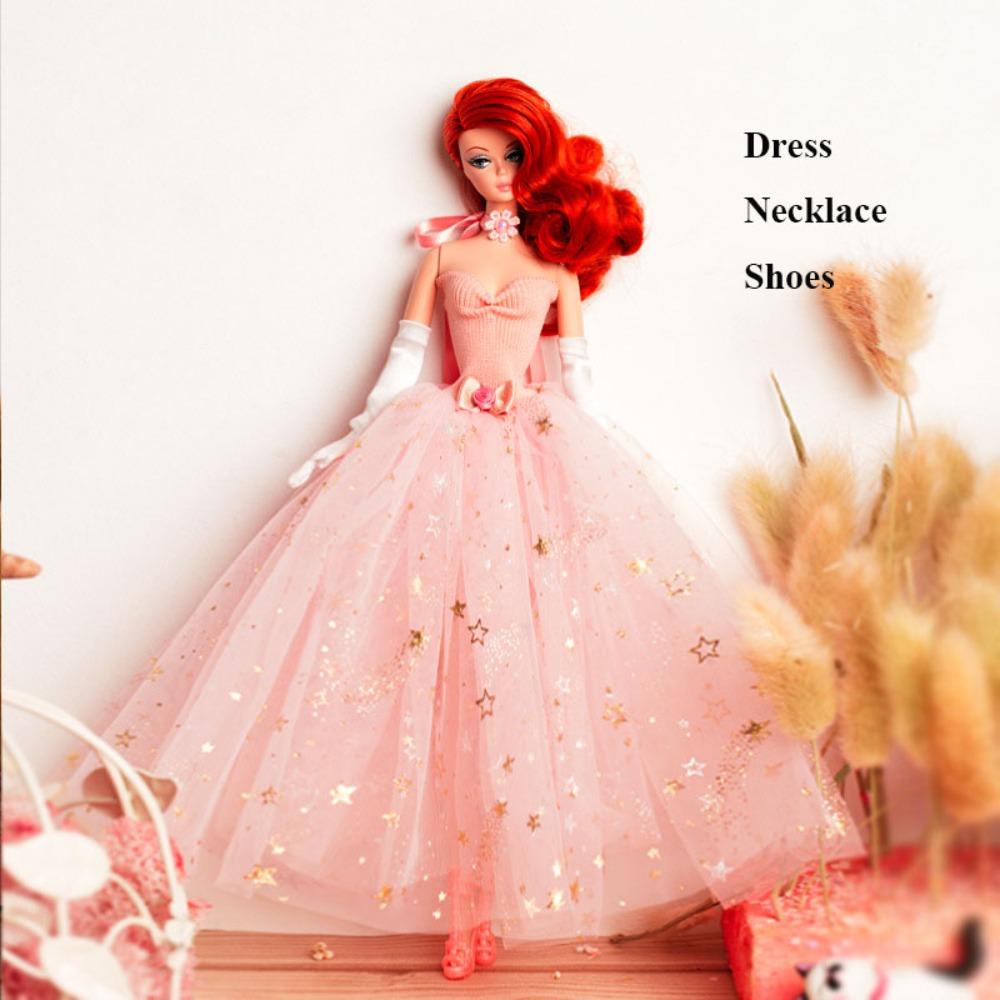 Luxury Pink Lace Dresses Doll Dresses Clothes Suit for 1/6 BJD 30cm Supermodel Dolls