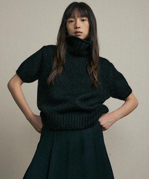 Lingseoul Mohair Turtleneck Knit -Black
