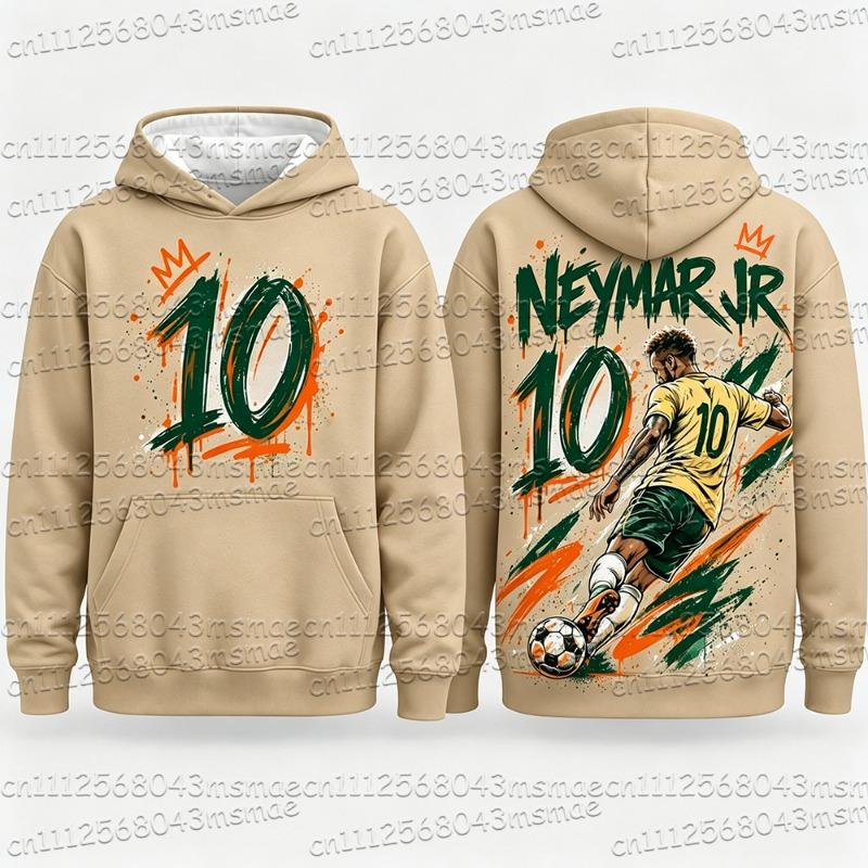 New 2027 Special Neymar No.10 Print Football Jersey For Men Women Hoodie Summer Quick-Dry Casual Tops Sports Kids/Adult Hoodie