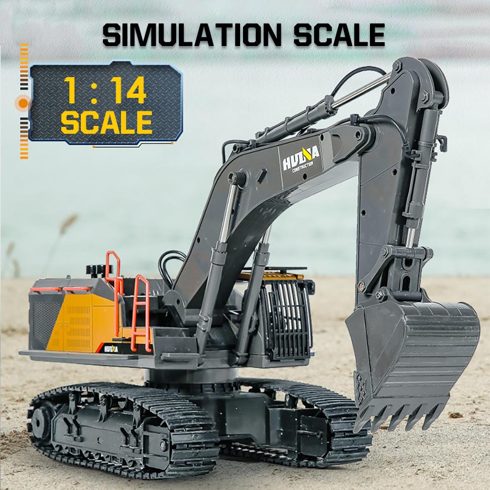 Non-Toxic Huina 1592 Rc Excavator 1:14 Alloy Remote Radio Controlled 22Ch Big Engineering Vehicle Simulation Navvy Rc Truck Toy For Children