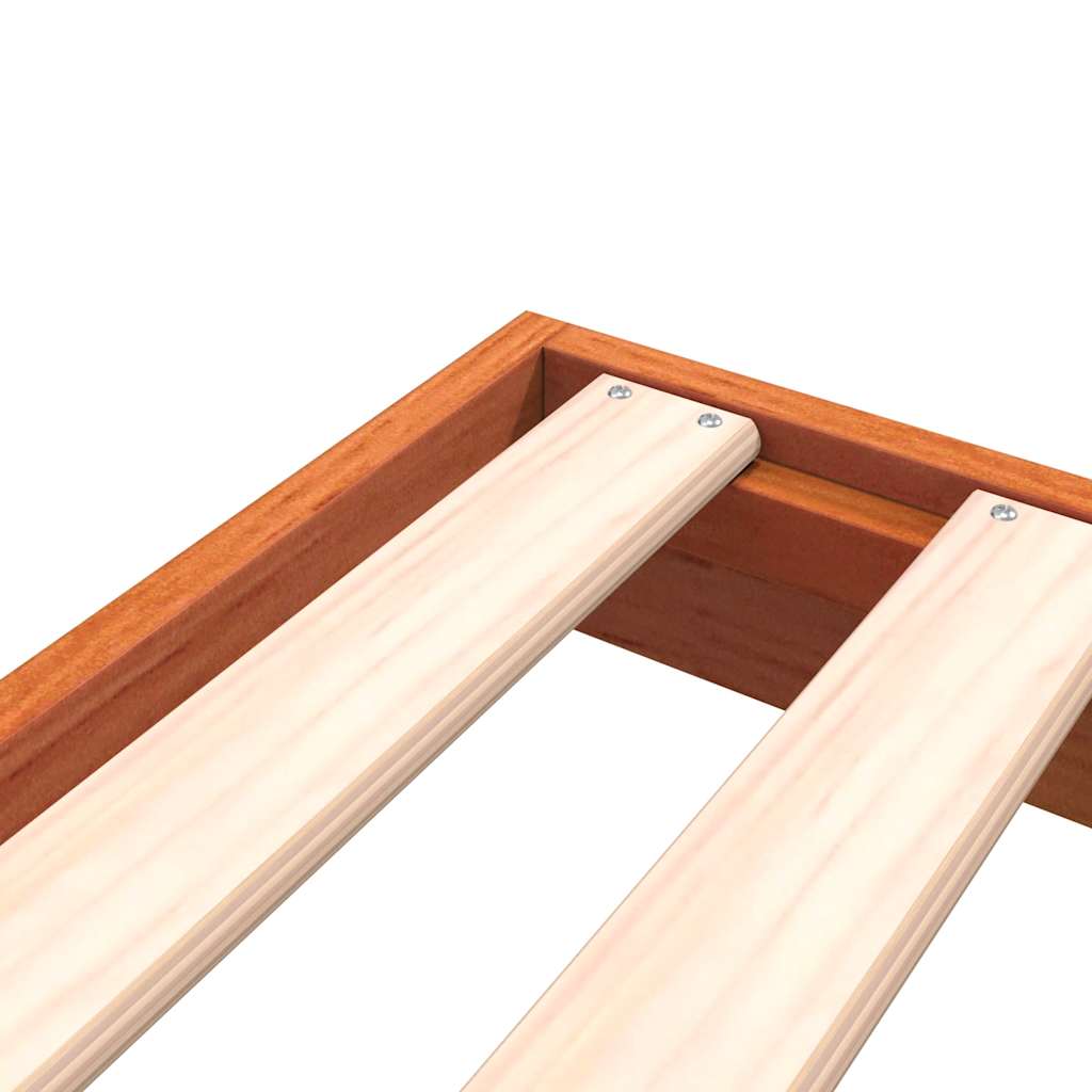 Solid Wood Bed Wax Brown 75 X 190 Cm Pine
