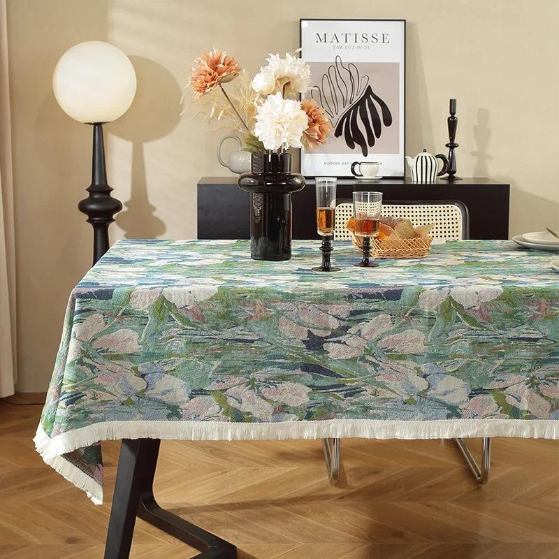 Vintage Bohemian Style Dining Table Cloth Cotton and Linen Home Decor Geometric Tablecloth Furniture Tea Table Dust Cover Towel
