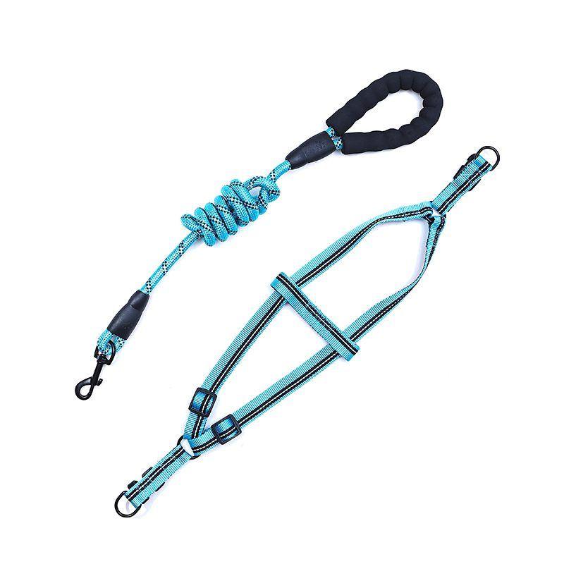 

Shuangyu Pet Supplies Dog Breast Strap Adjustable Reflective Hand Holding Rope Dog Chain Medium Large Dog Dog Leash Wholesale S-1.0 chest strap Light blue