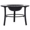 VidaXL Foyer Mosaic Garden Fire Pit Patio Fire Pit Terrace Fire Pit Outdoor Fire Pit Backyard Black and White 46721