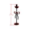Candlestick Bow Ornament Tabletop Candle Holder for Fireplace Holiday Home