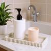 Sink-Side Tray for Bathroom or Kitchen Counter, Freestanding Catchall with Raised Scalloped Border for Soap and Bottles