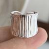 925 Sterling Silver Rings for Women Couple Minimalist Handmade Simple Wide Cross Line Ring Fine Jewelry Gift Prevent Allergy