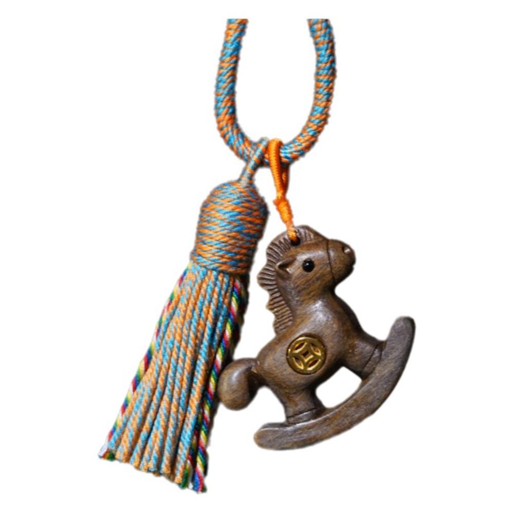 

Handmade Mobile Phone Chain Traditional Zodiac Key Ring Horse Pendant Year of The Horse Style 2