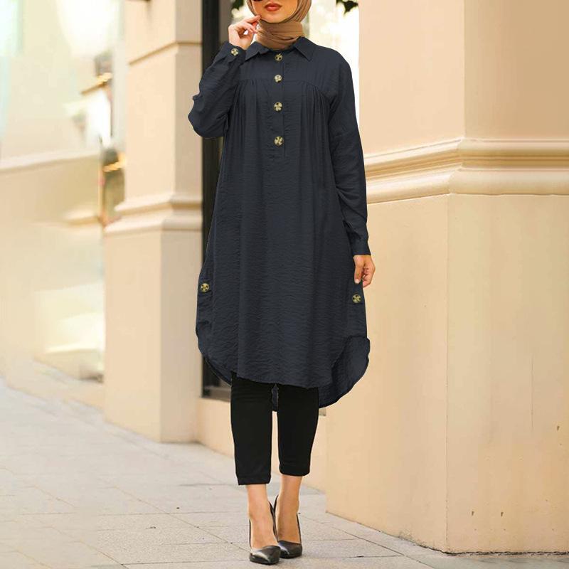 Muslim Quality Retro Women's Cotton Linen A-line Dress - 2021 Summer Collection