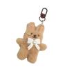 Cute Plush Rabbit Keychain With Pearl Bowknot For Girls And Women Soft Fluffy Charm Keyrings Pendant Accessory