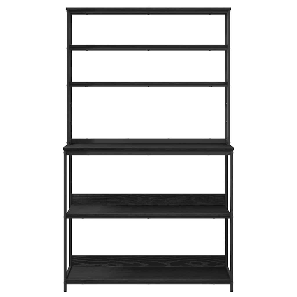 Kitchen Shelf Black Oak Effect 100 x 40 x 168 cm