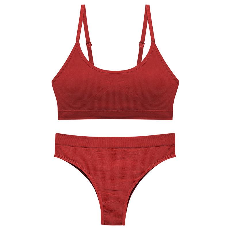 Drahtloses Push-up-Camisole-BH-Set für Damen: Nahtlose, gepolsterte, bequeme Nachtwäsche zum Schlafen, Schöner Rücken, Große Größen, Teenager