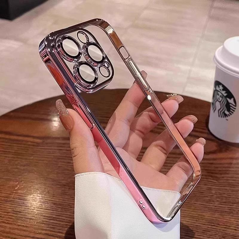 Applicable To Apple 17promax Mobile Phone Case New Electroplated IPhone 16 High End Sense with Lens Film Full Cover Soft Case