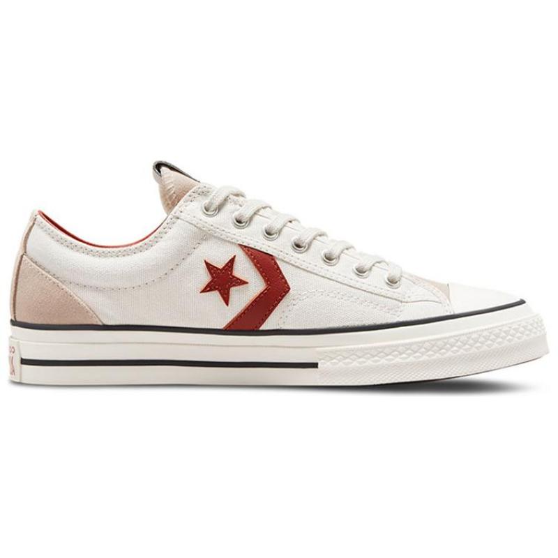 Converse Star Player 76 Retro Casual Non-slip Durable Lightweight Low-top Sneakers for Men and Women White and Red