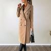 Autumn & Winter Women's Long-Sleeve Double-Breasted Wool Coat