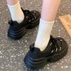 Muffin versatile little white shoes women's spring and autumn niche thick baseplate shoes new heightening sports shoes thick sole heightening