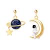 Creative Cute Design Cosmic Planet Star Astronaut Tassel Pendant Earrings for Women Girls Hollow Round Crystal Earrings Zircon