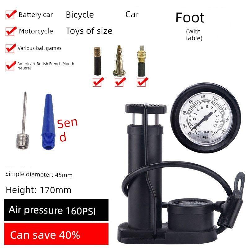 Car Air Pump, Car Tire Inflator, Dual-Cylinder Car Tire Pressure Pump, Foot-Operated Air Pump, Manual Air Pump