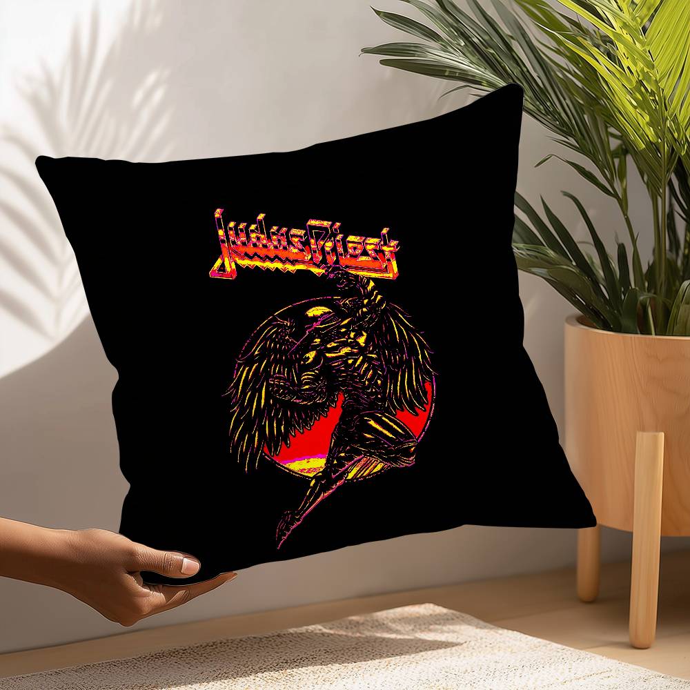 

J-Judas p-Priest группа Наволочка Квадратная Двусторонняя Печать Чехол для Подушки Для Дивана Домашний Декор Спальни Подарок 16x16Inch