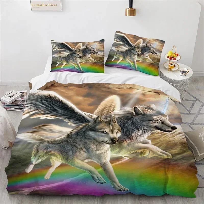 

Wolf Exotic Animal Bedding Set For Bedroom Soft Modern Bedspreads Comefortable Kids Duvet Cover Quilt Cover And Pillowcase 70x133cm 3pcs