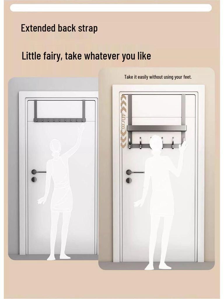 Nástěnný věšák na dveře bez vrtání: Věšák na oblečení a úložná police do ložnice a koupelny