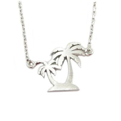 [Q6163] - Ručně vyrobený stříbrný náhrdelník "Palm Tree" - 14x13 mm
