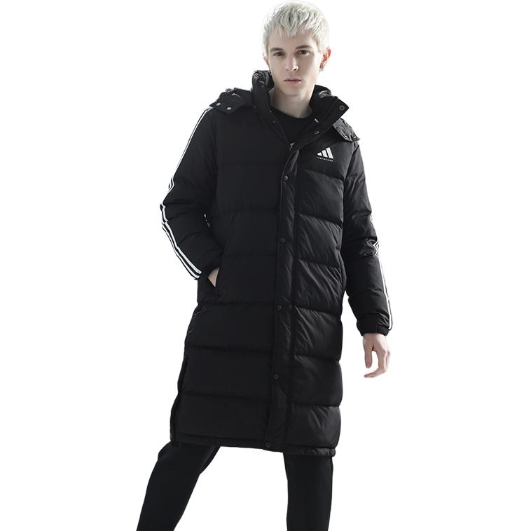 adidas Açık Hava Sporları Günlük Uzun Kapüşonlu Kaz Tüyü Mont Unisex Dış Giyim Siyah ADIPK01TKD-BW