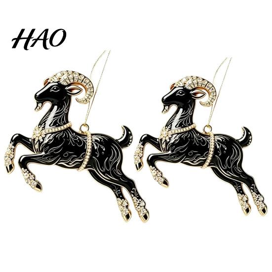 Birthday Party Favors 2Pcs 2D Goat Hanging Ornaments, Acrylic Winged Pendants, Year of Office Christmas Ornaments The Auspicious Decorations for Tree,